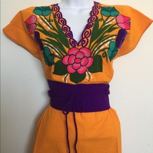 Mexican Zinacantan embroidered blouse